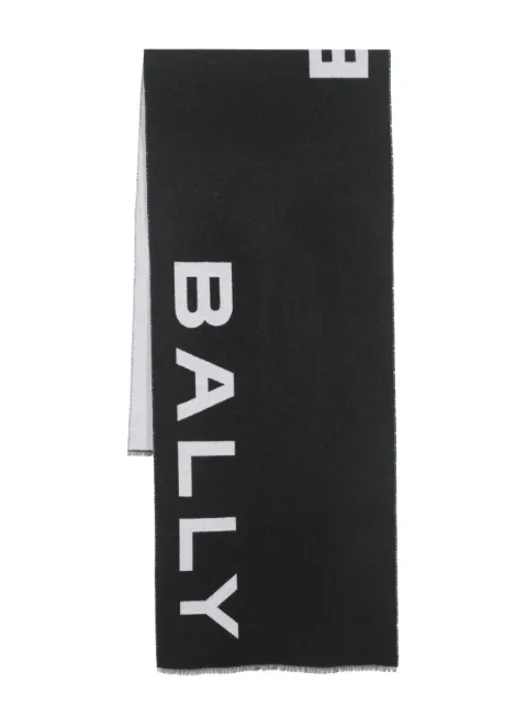 Bally logo-print fringed scarf