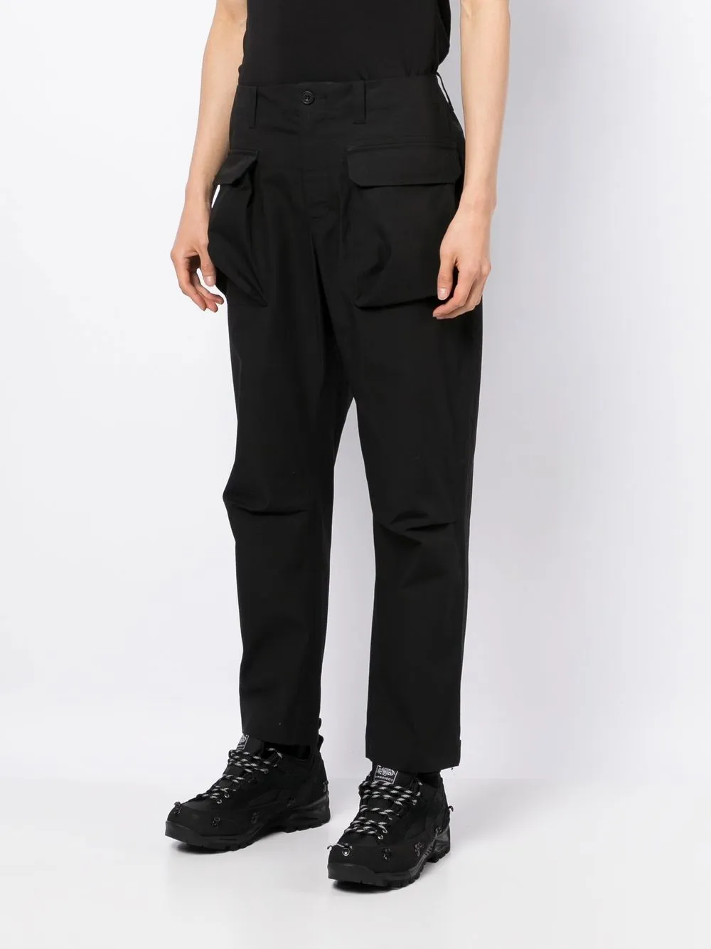 Shop The Power For The People Flap-pocket Straight-leg Trousers In Black