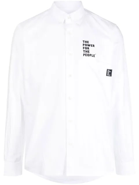 The Power For The People logo print long-sleeve shirt