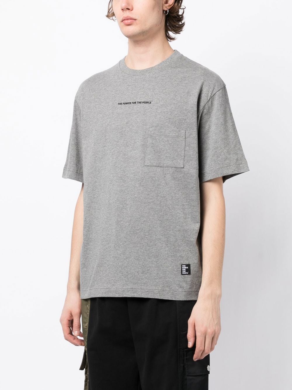 Shop The Power For The People Logo Print Short-sleeve T-shirt In Grey