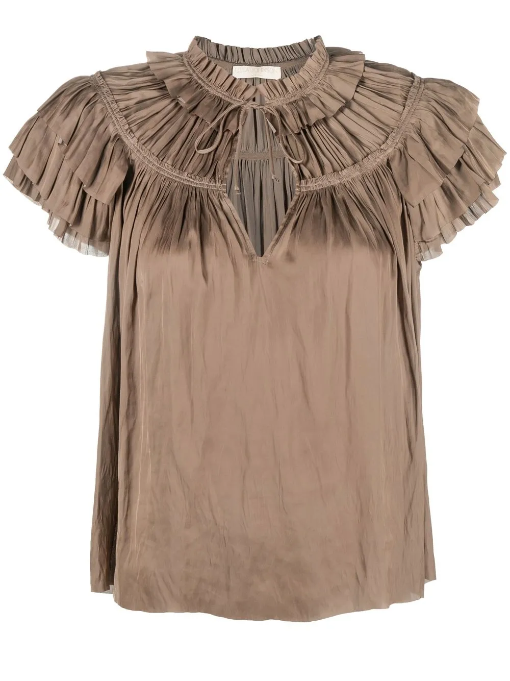 

Ulla Johnson blusa con abertura en el cuello - Marrón