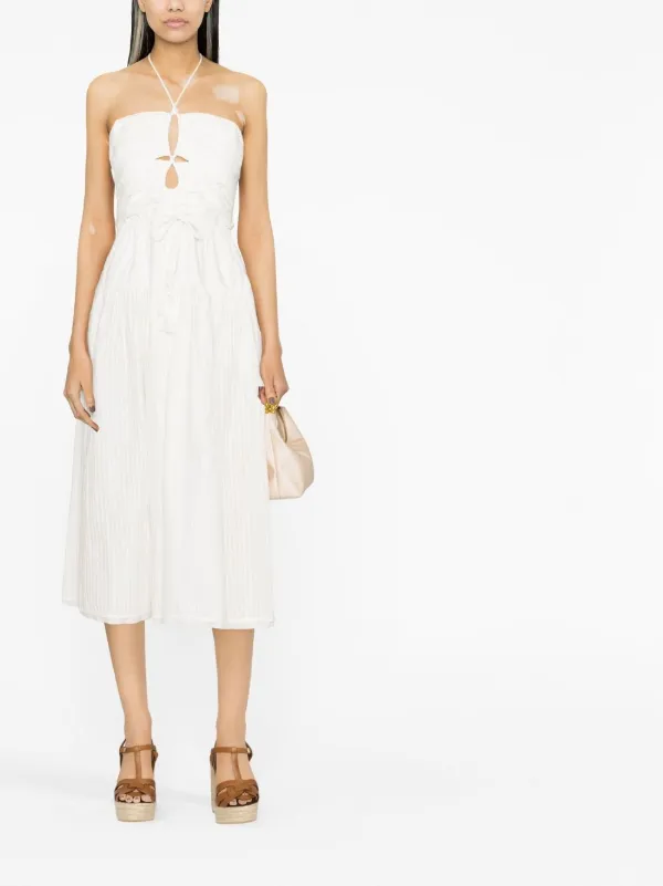 Ulla Johnson Ella Halterneck Midi Dress | White | FARFETCH