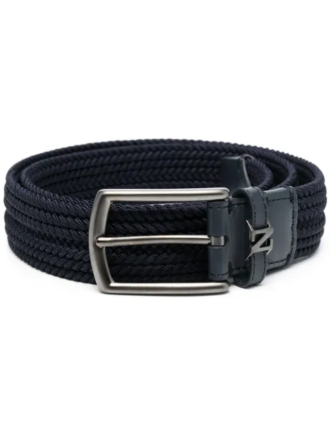 Zegna braided buckle belt