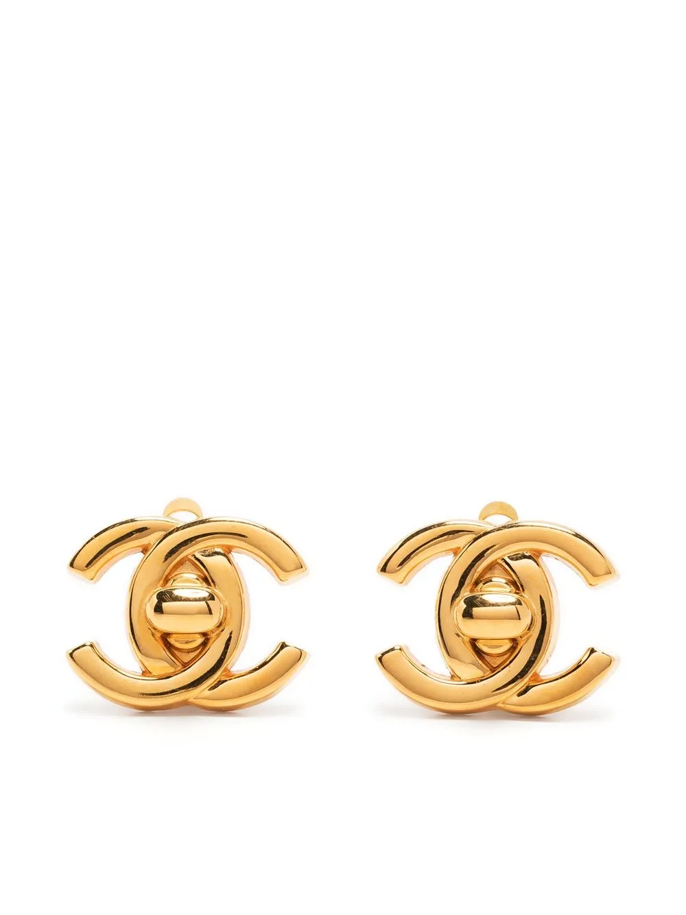 

Chanel Pre-Owned 1997 CC turn-lock clip-on earrings - Gold
