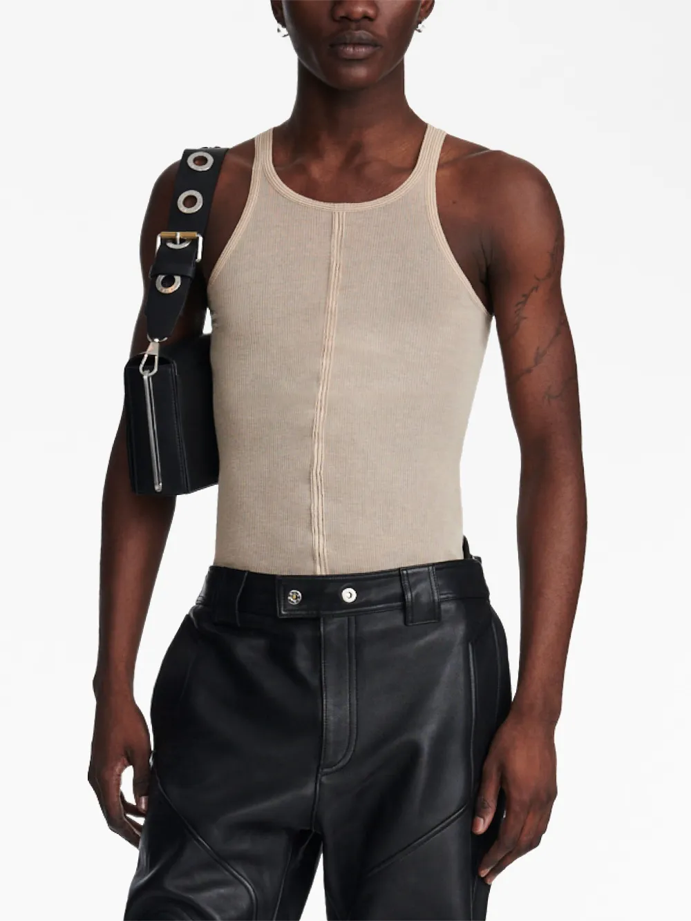 Dion Lee Round-neck Sleeveless Tank Top In Sand