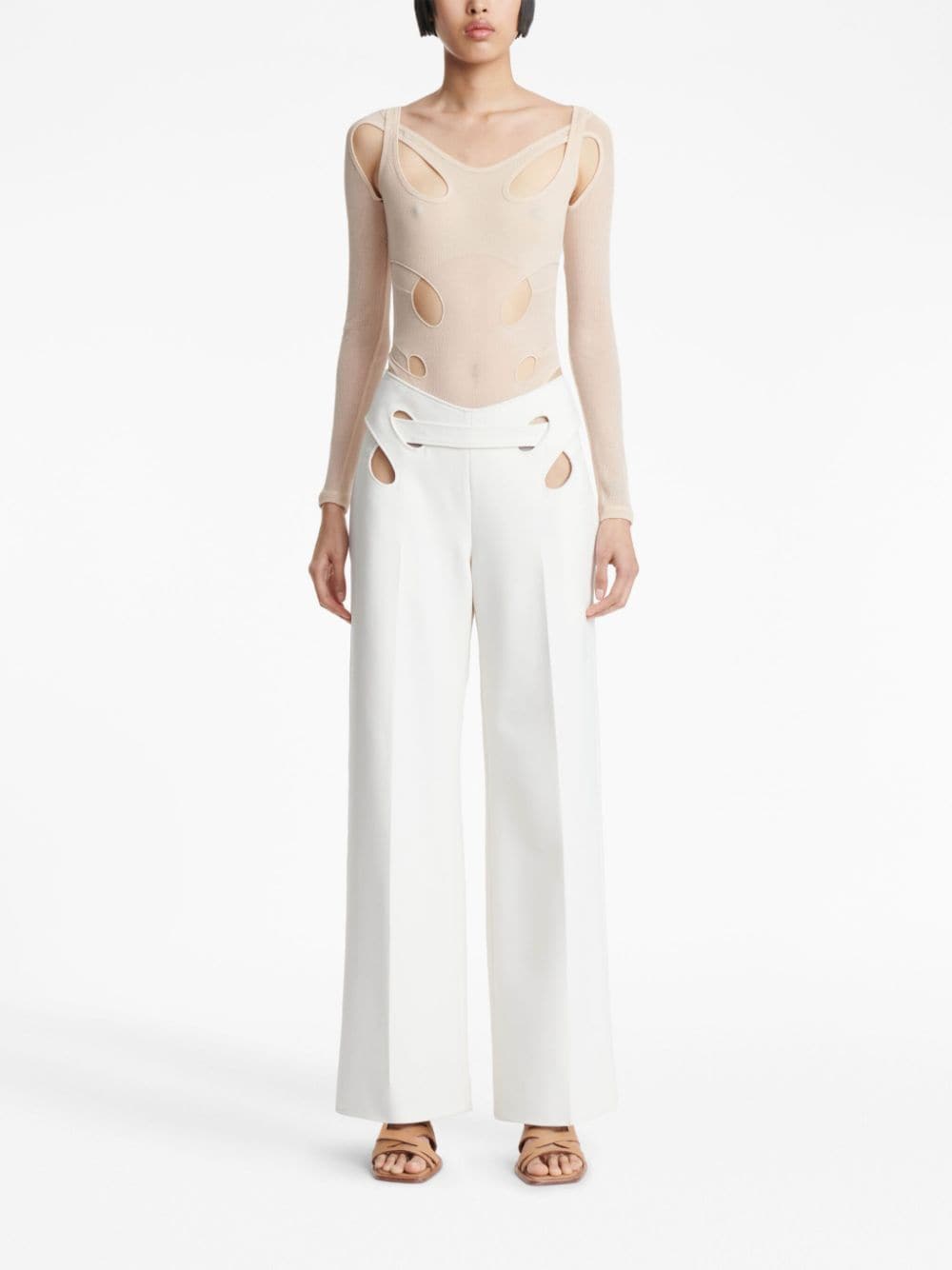 Image 2 of Dion Lee cut-out detail long-sleeve bodysuit