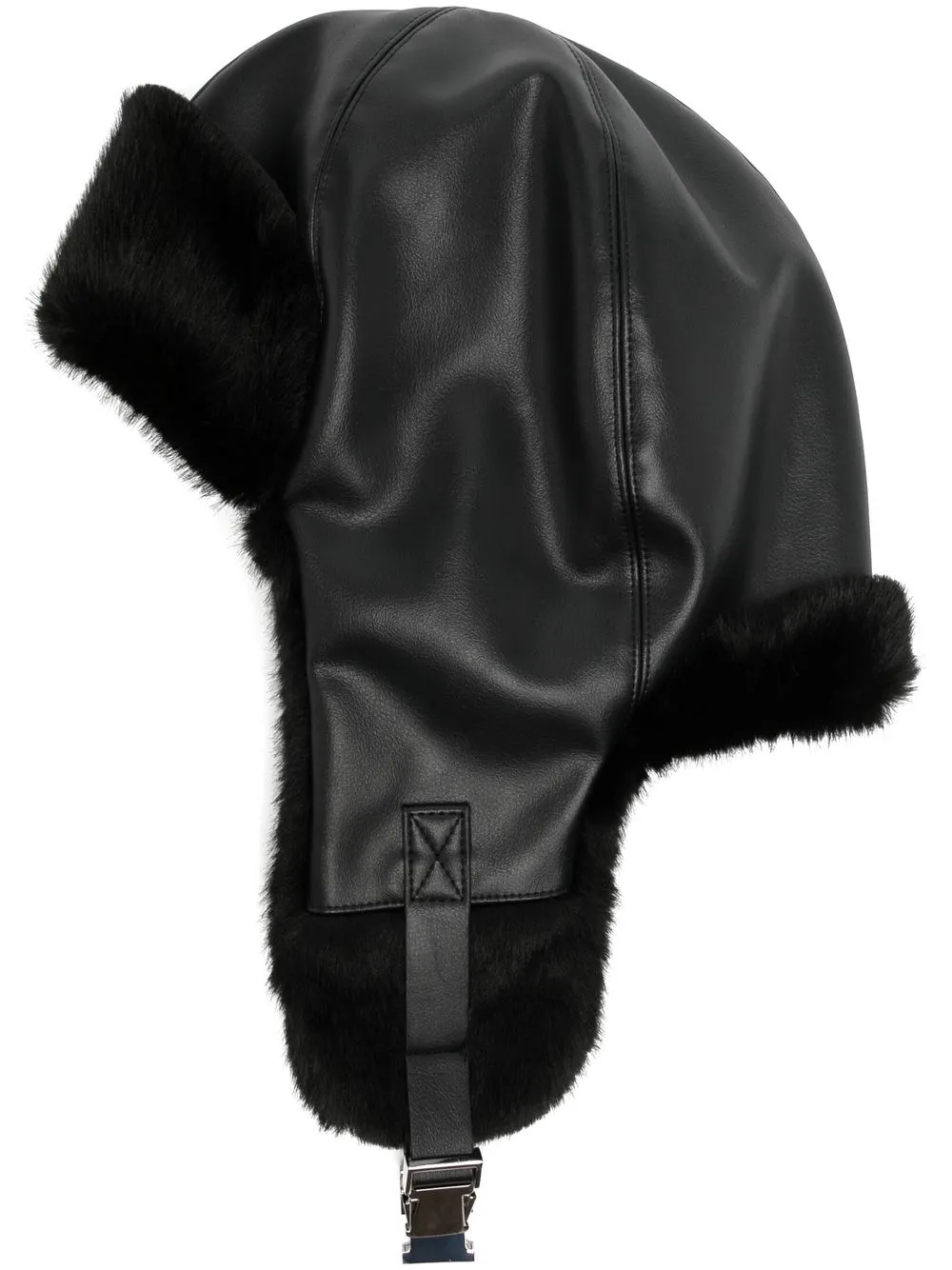 

TEAM WANG design gorro de aviador de piel artificial - Negro
