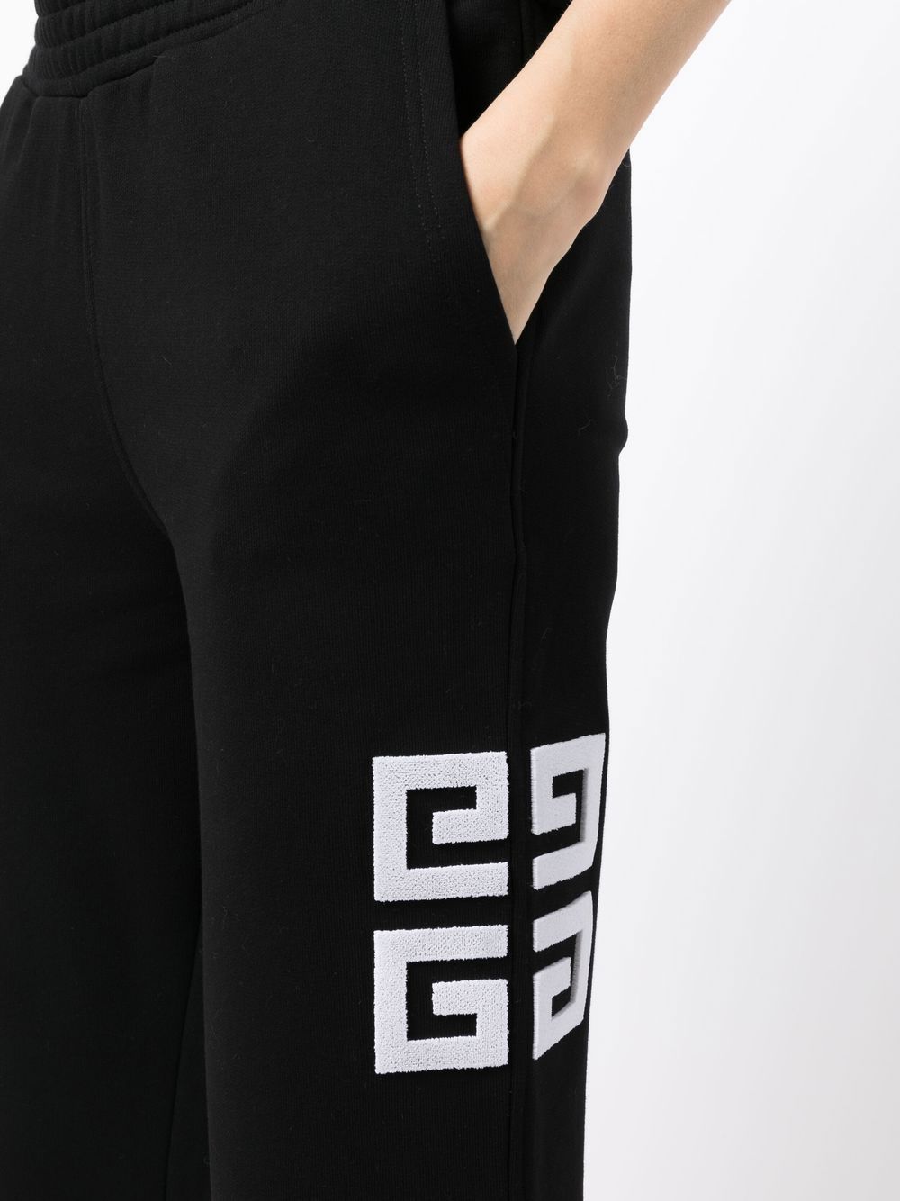 Shop Givenchy Logo-patch Cotton Track Pants In Black