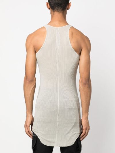 Rick Owens semi-sheer long-length tank top neutrals | MODES