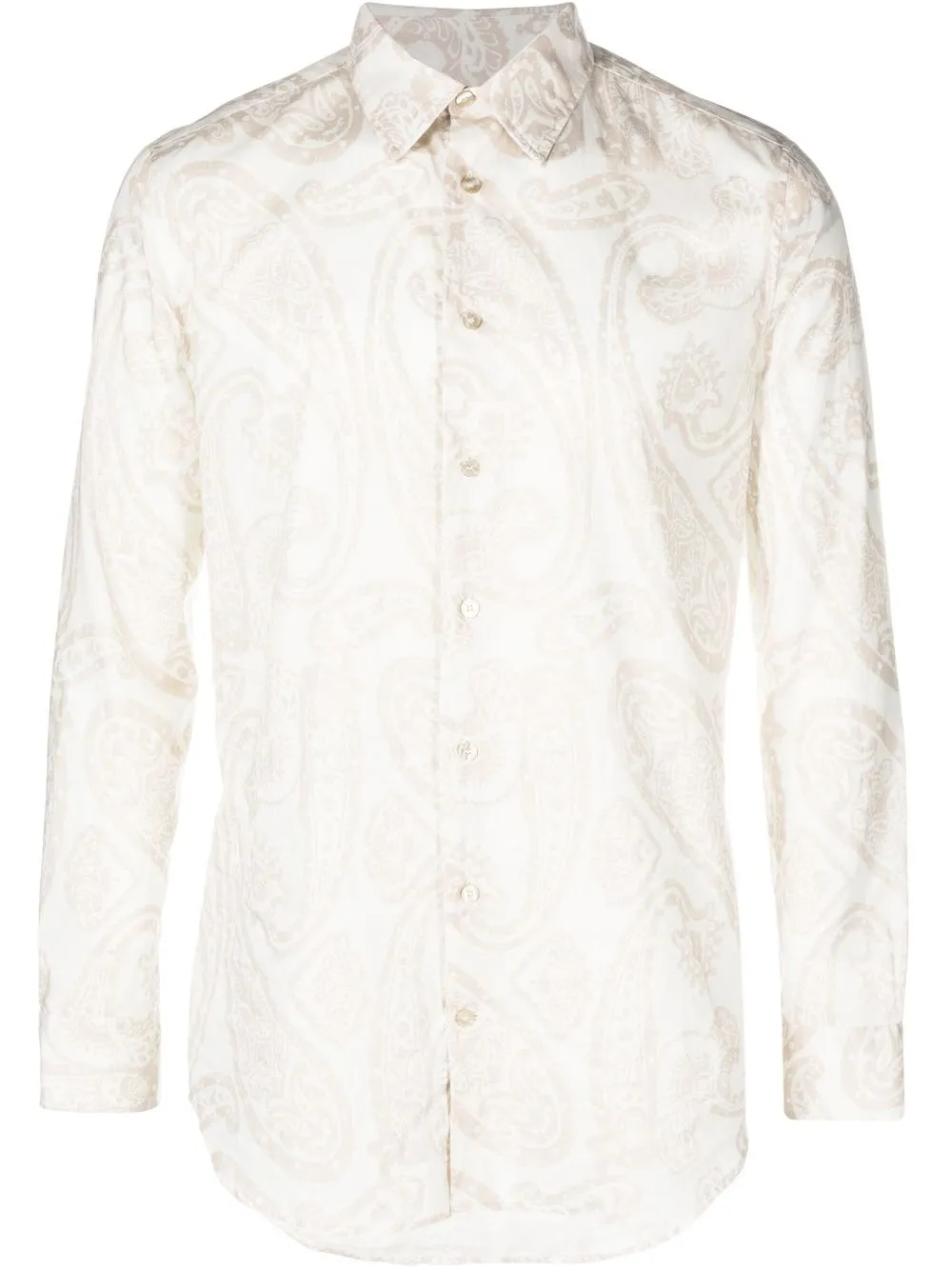 

ETRO camisa con estampado de cachemira y botones - Blanco