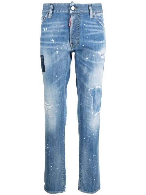 DSQUARED2 distressed mid-rise straight-leg jeans Men