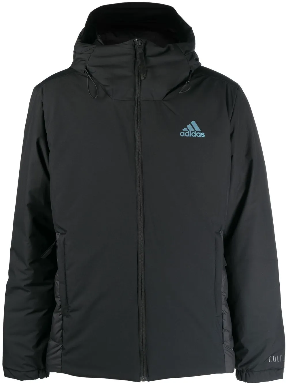 

adidas chest logo-print hooded jacket - Black