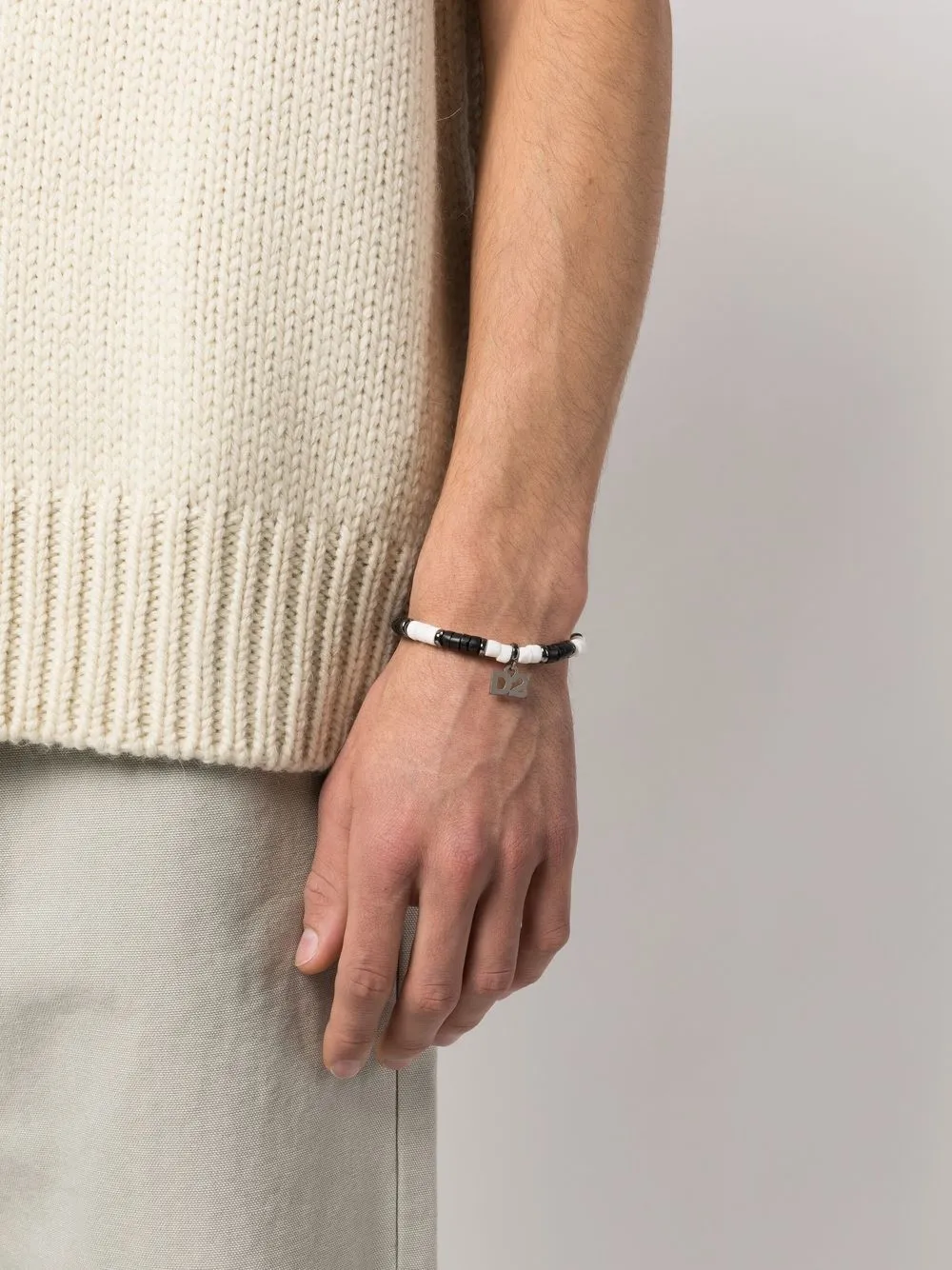 Dsquared2 Armband met logobedel - Zwart