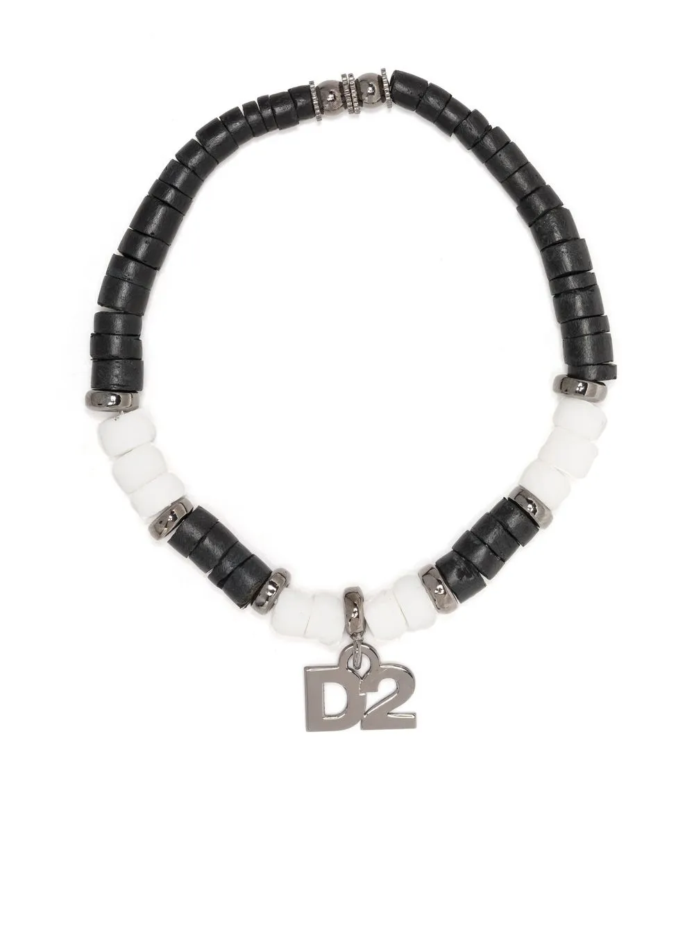 DSQUARED2 LOGO-CHARM BEADED BRACELET