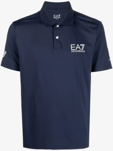Ea7 Emporio Armani logo-print polo shirt