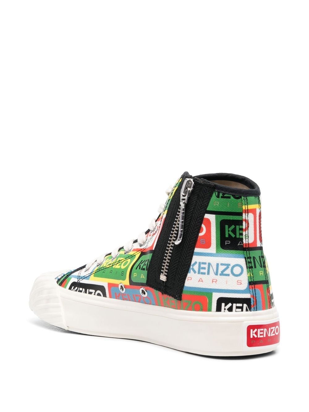 Shop Kenzo Logo-print High-top Sneakers In Green