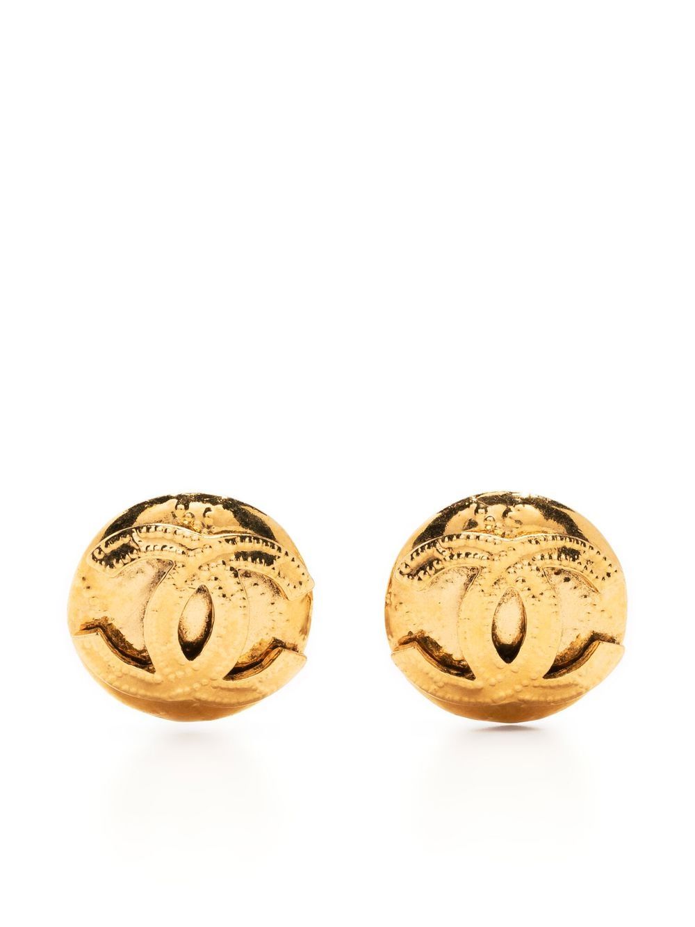 CHANEL Pre-Owned 1994 CC Button clip-on Earrings - Farfetch