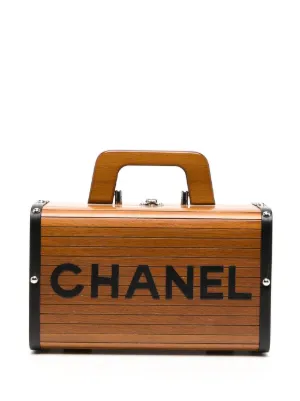 CHANEL Pre-Owned 1995 Logo Wooden Bag | Brown | FARFETCH