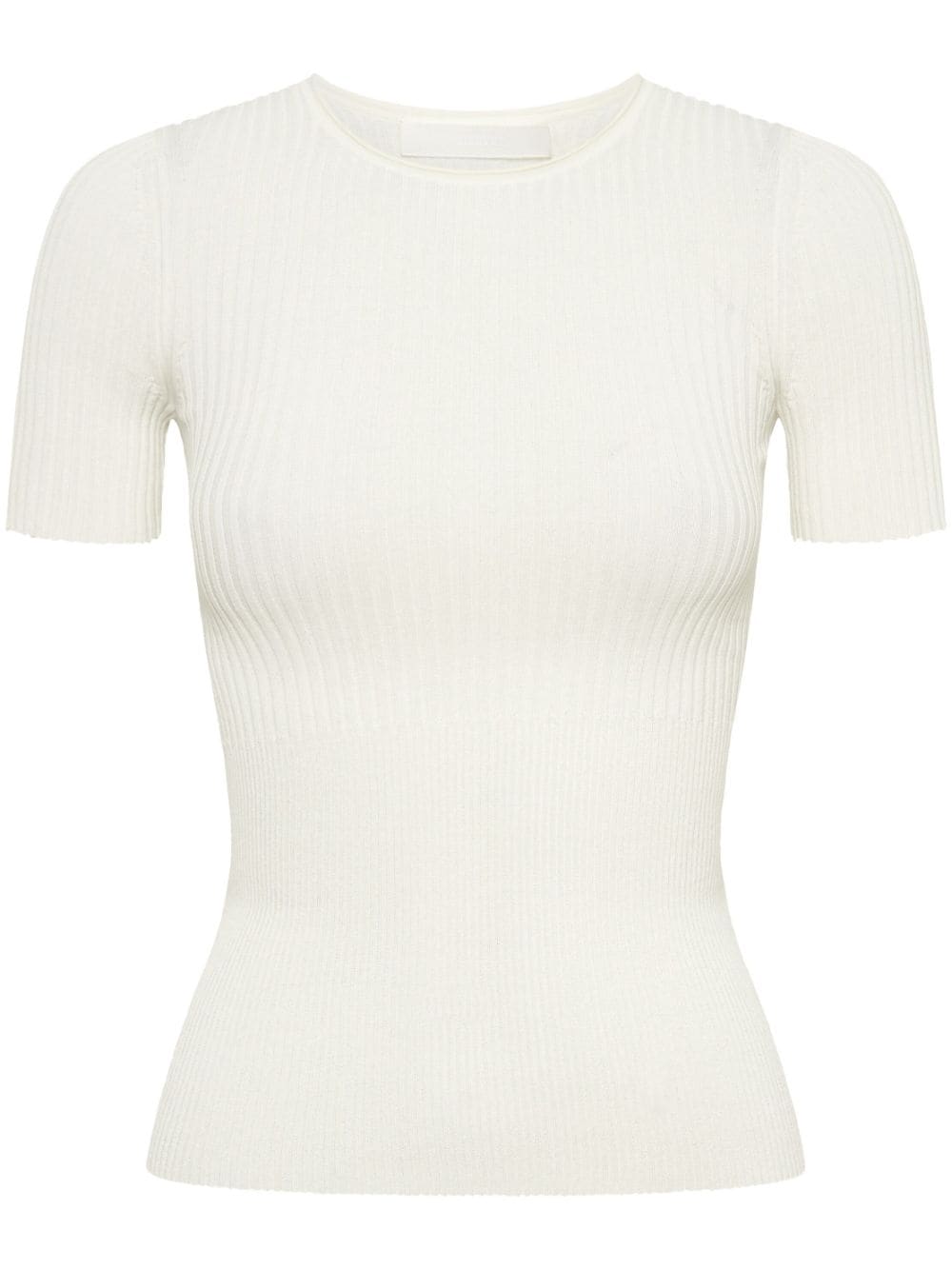 Dion Lee Fine-ribbed T-shirt In Ivory