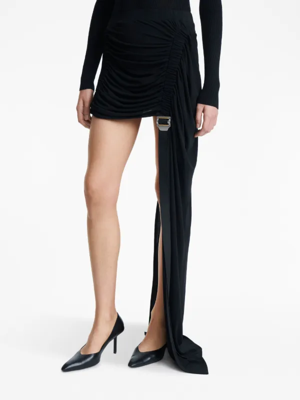 Dion Lee safety-slider Gathered Mini Skirt | Black | FARFETCH