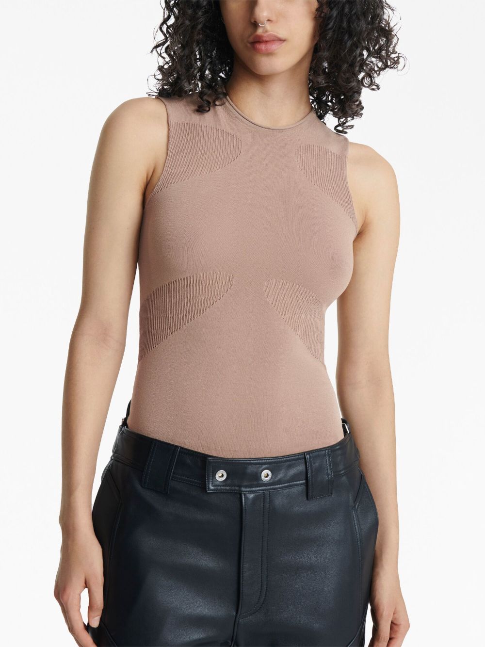 Shop Dion Lee Translucent-design Sleeveless Tank Top In Sand