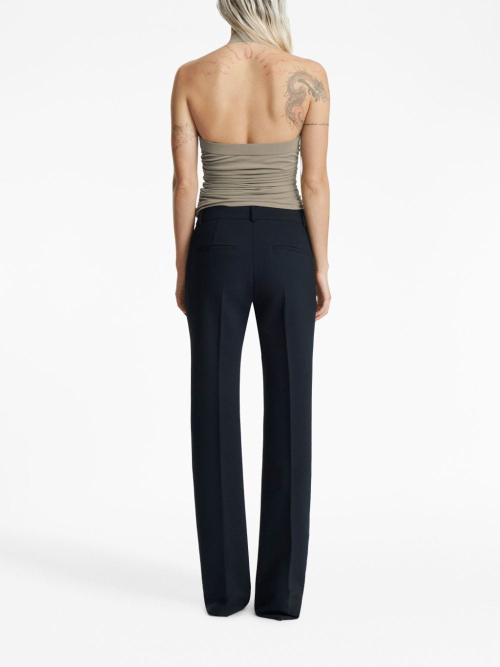 Shop Dion Lee Gathered Asymmetric-neck Tank Top In Slate