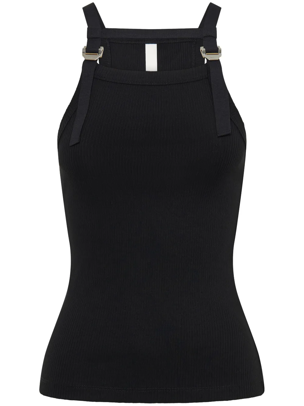 Dion Lee safety-harness ribbed tank top - BLACK