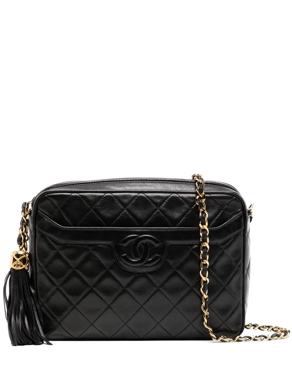 

CHANEL Pre-Owned 1992 medium diamond-quilted camera bag - Black
