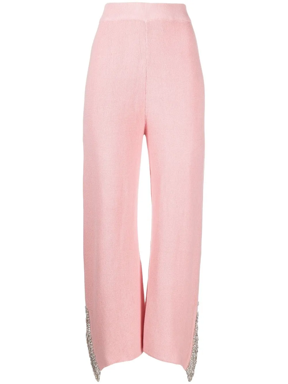 

Izaak Azanei crystal-embellished knitted trousers - Pink