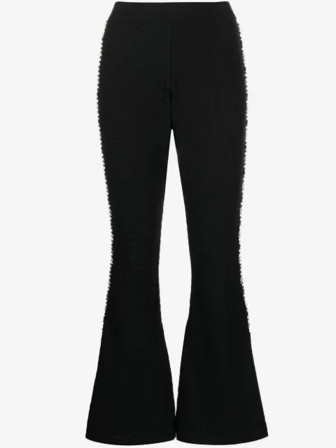 Izaak Azanei knitted embellished flared trousers
