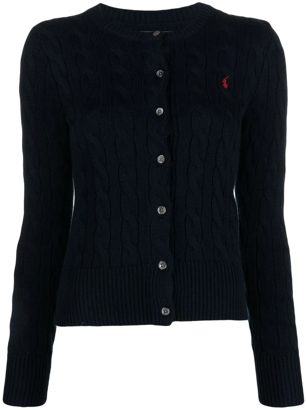 Polo Ralph Lauren Polo Pony Cable-knit Cardigan In Blue