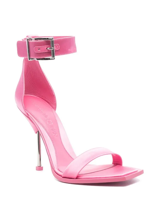 サンダル・ミュール alexander mcqueen Pink satin sandals (734993W4GPA 5482) Alexander McQueen 110mm satin-finish Sandals | Pink | FARFETCH