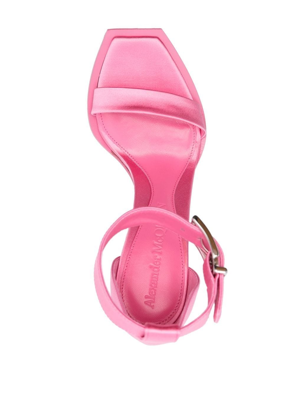 Shop Alexander Mcqueen 110mm Satin-finish Sandals In Pink