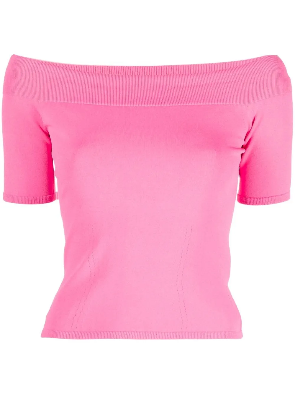 

Alexander McQueen off-shoulder knitted top - Pink