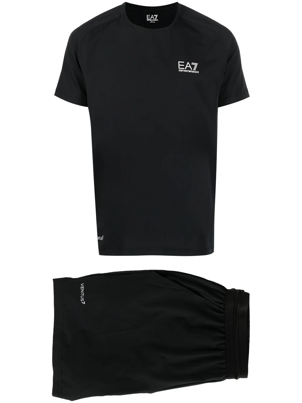 

Ea7 Emporio Armani logo-print track shorts - Black