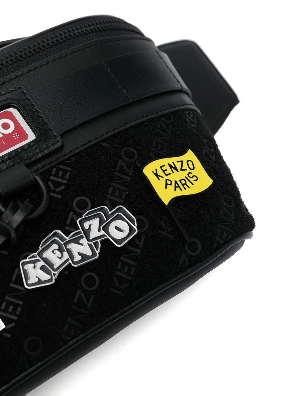 Kenzo Appliquéd Nylon Crossbody Bag In Black ModeSens