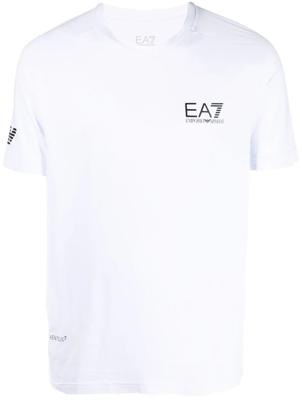 Ea7 Logo-print Cotton T-shirt In White