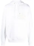 Helmut Lang logo-print cotton hoodie - White