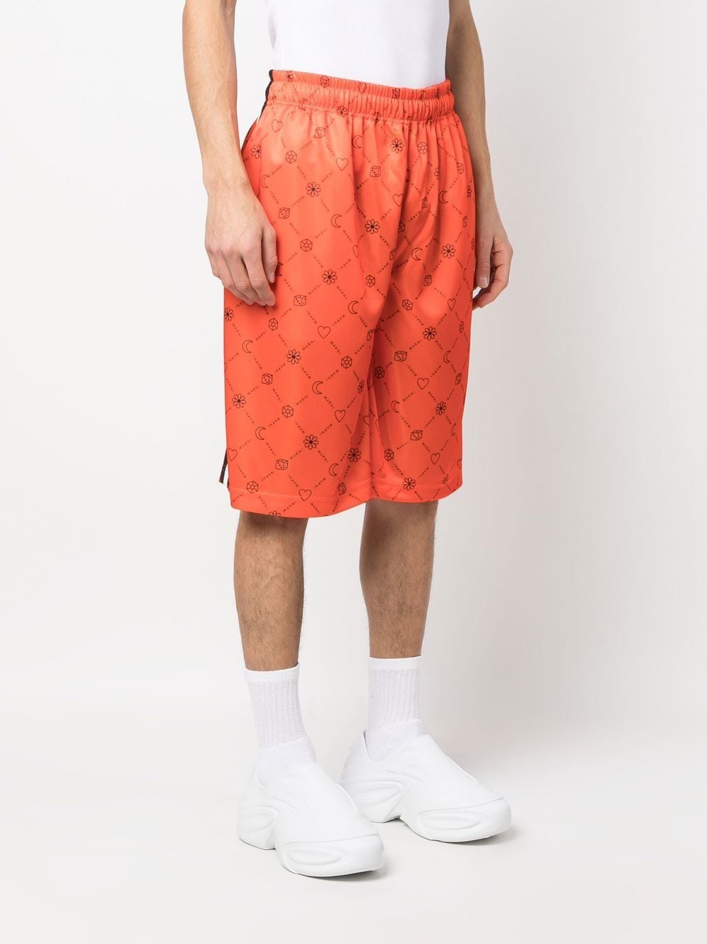Shop Marni Graphic-print Lightweight Shorts In Orange