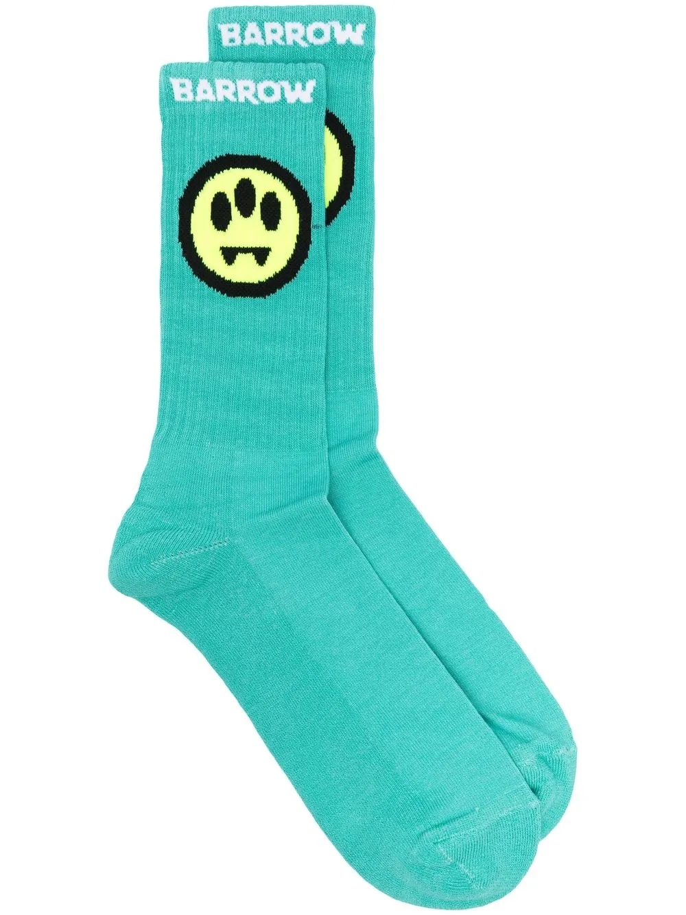 

BARROW ribbed intarsia-knit logo socks - Green