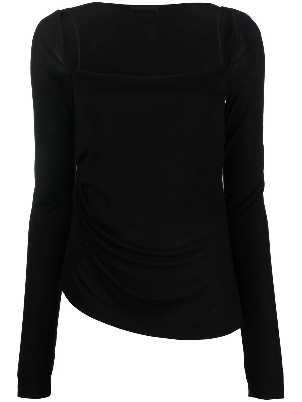 

Helmut Lang square-neck long-sleeved knitted top - Black