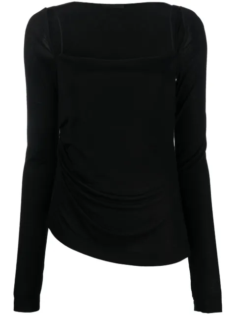Helmut Lang square-neck long-sleeved knitted top