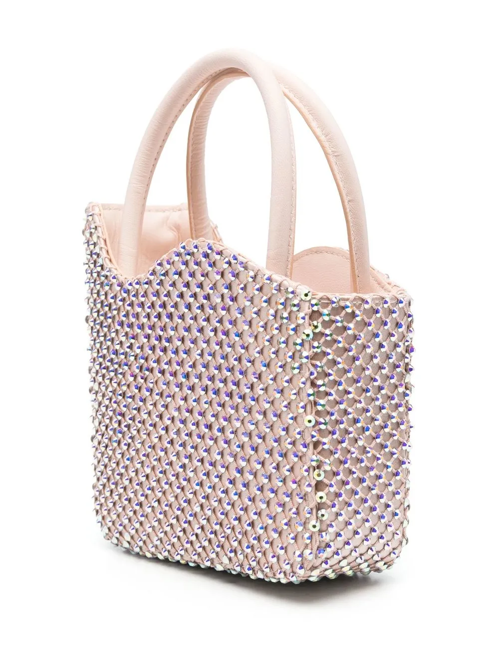 Shop Le Silla Ivy Micro Crystal Bag In Nude