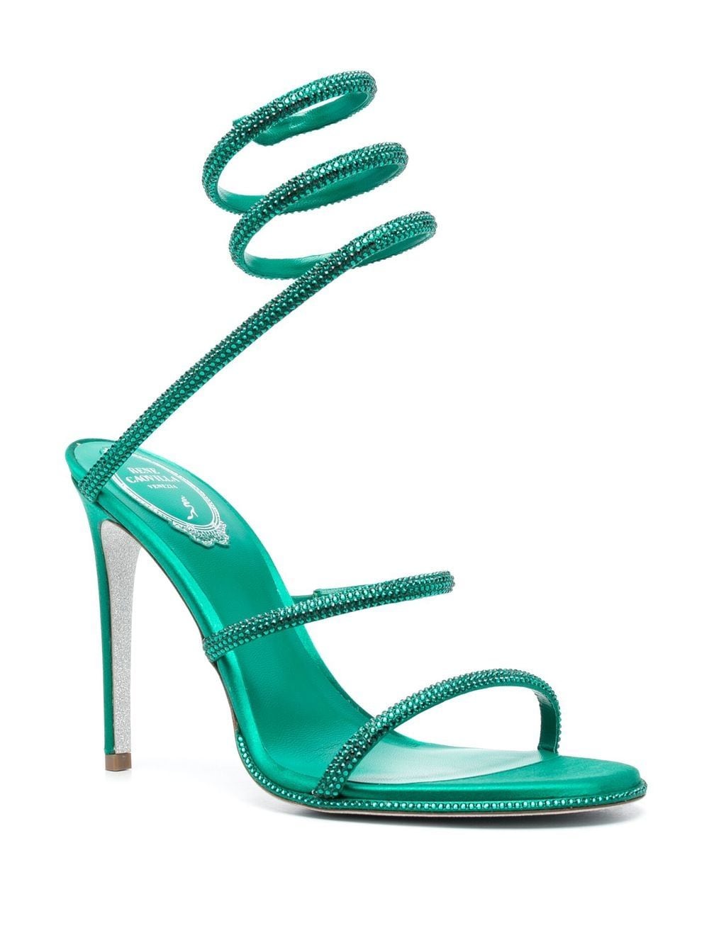 René Caovilla Escarpin Metallic-wrap Sandals In Green | ModeSens