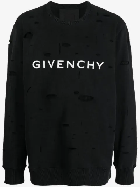 Givenchy logo-print distressed sweatshirt