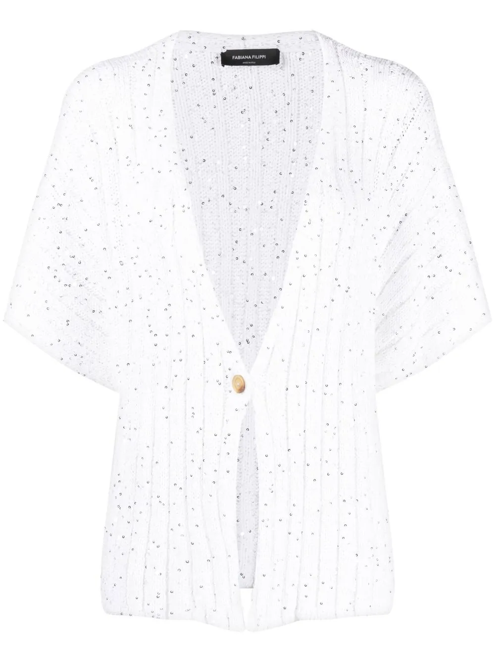 

Fabiana Filippi embellished short-sleeve cardigan - White