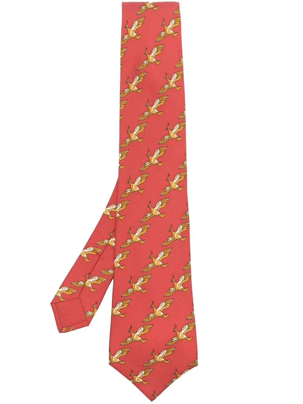 

Hermès 2000s pre-owned graphic-print silk tie - Red