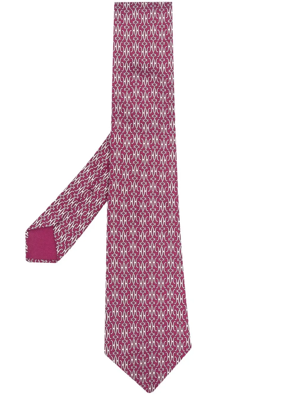 

Hermès corbata de seda con monograma estampado 2000 - Rosado