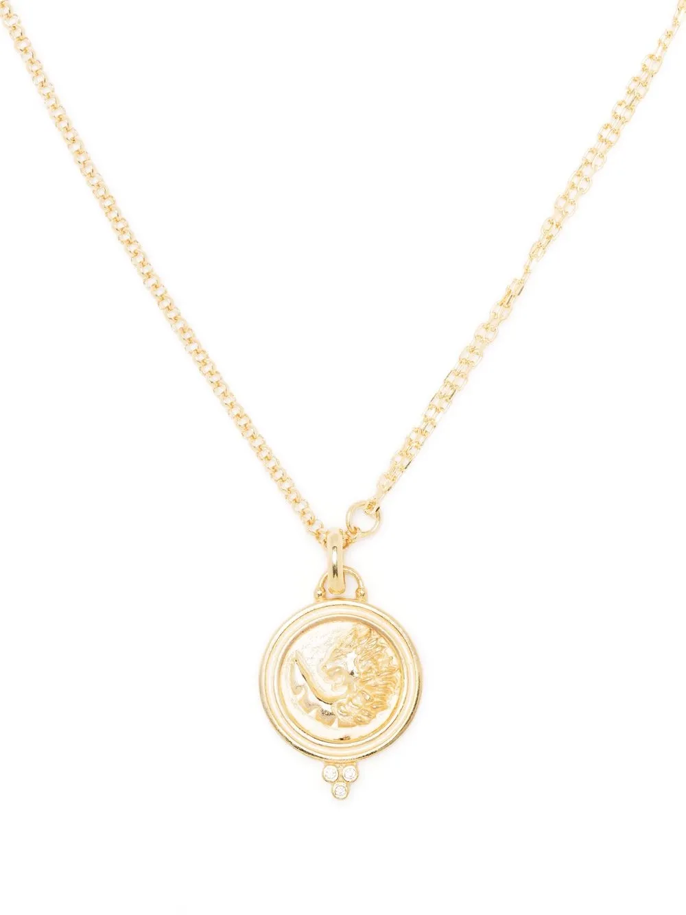 

Loulou gold-plated coin-pendant necklace