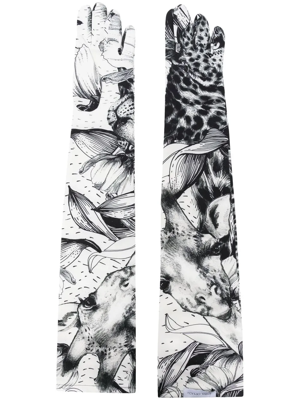 

Ioana Ciolacu animal-print long gloves - Black
